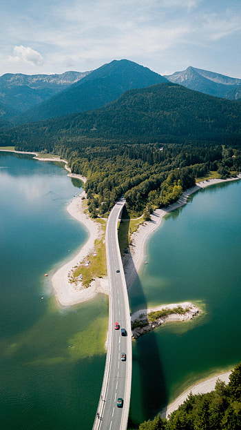 Nature, Rivers, Mountains, View From Above, Forest, Bridge HD phone wallpaper