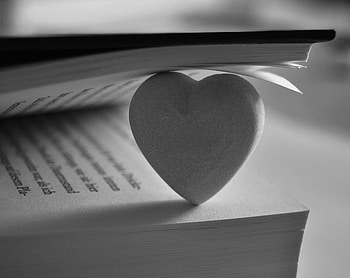 bookmarks, book, black and white, love, beautiful, heart HD wallpaper