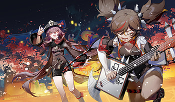 Xinyan & Hu Tao Rock the Night – Genshin Impact Ultra, Xinyan (Genshin Impact), Hu Tao, video game, Genshin Impact HD wallpaper
