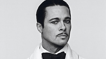 Brad Pitt, Celebs, Monochrome, Short hair HD wallpaper