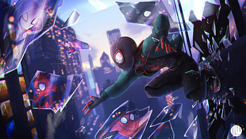 Spider Verse All Heroes, spiderman-into-the-spider-verse, spiderman, movies, superheroes, artwork, artist, digital-art HD wallpaper