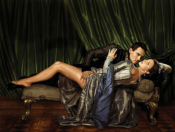 in the ballroom, sexy, man, , lovers, gown, dress, woman HD wallpaper