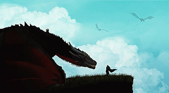 Jon Snow And Khalessi Dragon Artwork, game-of-thrones-season-7, game-of-thrones, jon-snow, daenerys-targaryen, dragon, artwork, artist, digital-art, deviantart HD wallpaper
