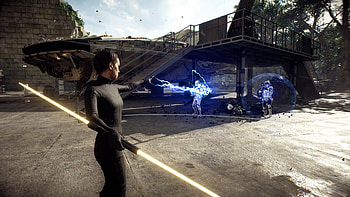 Rey Skywalker Force Lightning on troopers, Rey (Star Wars), video game, Star Wars Battlefront II (2017) HD wallpaper
