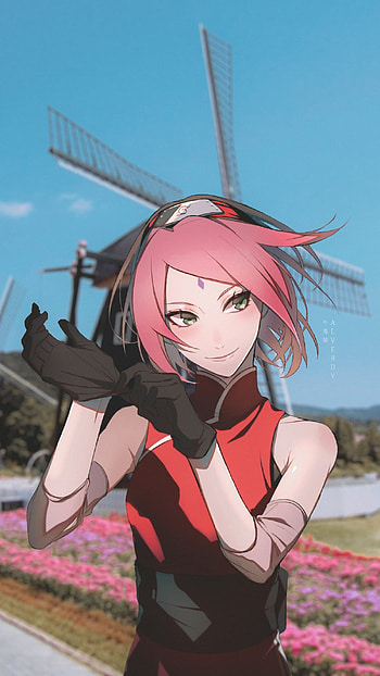 Sakura Haruno, anime x reality, anime aesthetic, anime , anime, naruto shippuden HD phone wallpaper