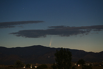 Nature, Bush, Hills, Evening, Comet, Meteorite HD wallpaper