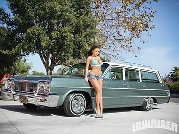 64 Wagon, babe, bowtie, model, gm HD wallpaper