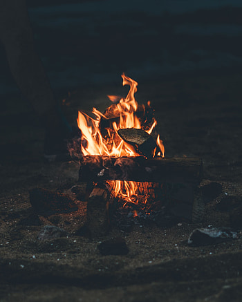 Fire, Bonfire, Night, Miscellanea, Miscellaneous, Firewood, Camping, Campsite HD phone wallpaper