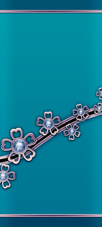 Blue Silver flowers, aqua, electric blue, diamond, premium, curve, luxury, Golden HD phone wallpaper