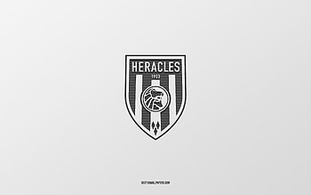 Heracles Almelo, white background, Dutch football team, Heracles Almelo emblem, Eredivisie, Almelo, Netherlands, football, Heracles Almelo logo HD wallpaper