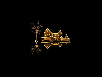 Illuminated, blackness, house HD wallpaper