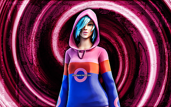 Iris, purple grunge background, Fortnite, vortex, Fortnite characters, Iris Skin, Fortnite Battle Royale, Iris Fortnite HD wallpaper