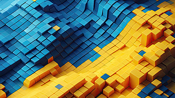 Mosaic: Vibrant Ukraine in Digital Pixels, Ukraine HD wallpaper