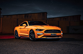 Ford Mustang GT, yellow car, 2020 HD wallpaper