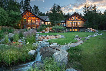 Jackson Hole Real Estate, Wyoming, tetons, creek, house, landscape, trees, mountains HD wallpaper
