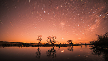 Sunset Star Trail HD wallpaper