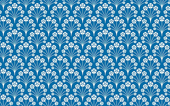 Pattern, white, flower, blue, texture, mosaic HD wallpaper