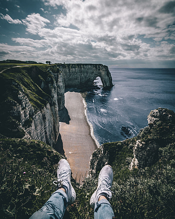 Nature, Sea, Rocks, Legs, Overview, Review, France, View, Etretat, Etreta HD phone wallpaper