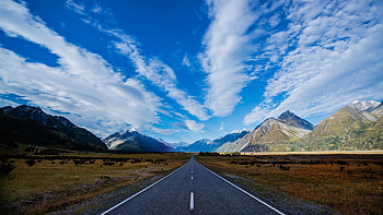 Nature, Mountains, Road, Markup HD wallpaper