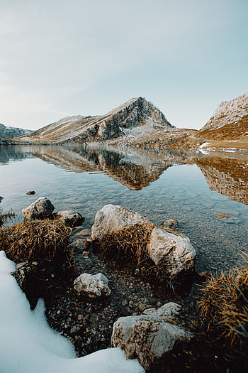 Nature, Water, Stones, Mountains, Rocks, Lake HD phone wallpaper