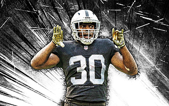 Jalen Richard, grunge art, Las Vegas Raiders, american football, NFL, white abstract rays, Jalen Richard Las Vegas Raiders, Jalen Richard HD wallpaper