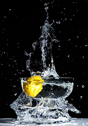 Water, Macro, Spray, Lemon, Moment, Just A Moment HD phone wallpaper