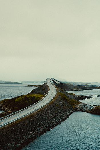 Landscape, Nature, Water, Road, Bridge HD phone wallpaper