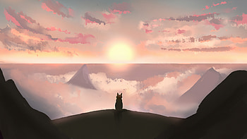 Never Lose Sight, cat, artist, artwork, digital-art, deviantart HD wallpaper