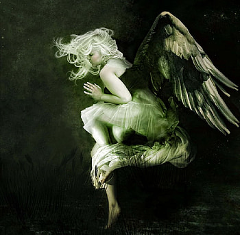 Tiptoe, artwork, angel, girl, fantasy HD wallpaper