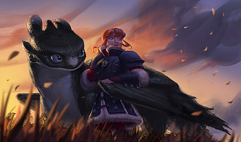 Hiccup And Astrid , artist, artwork, artstation HD wallpaper