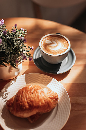 Food, Cup, Cappuccino, Drink, Beverage, Bakery Products, Baking, Breakfast HD phone wallpaper