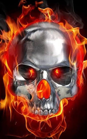 Skull, heat, orange HD phone wallpaper