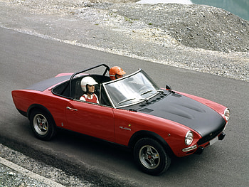Cars, Road, Car, Old, Side View, Spider, Abarth, Pilots, Fiat 124 HD wallpaper