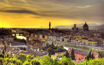Cities, Sunset, Italy, Florence HD wallpaper