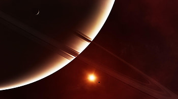 Universe, Shine, Light, Ring, Planet, Satellite HD wallpaper