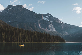 Nature, Mountains, Lake, Forest, Boat HD wallpaper