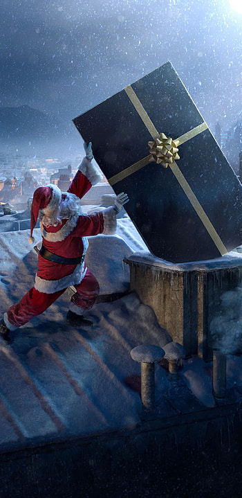 Present delivery, Santa Claus HD phone wallpaper
