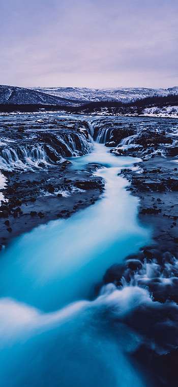 Icelandic landscapes, Beautiful waterfalls, Majestic canyons, Dramatic clouds HD phone wallpaper