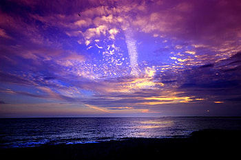 Spectacular Sunset, sea, purple, spectacular, clouds, sunset HD wallpaper