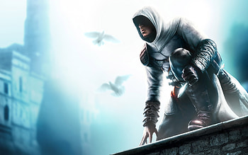 Find my peace, blue, man, town, silver, video games, sky HD wallpaper
