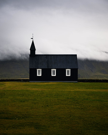 House, black colored, landscape, nature HD phone wallpaper
