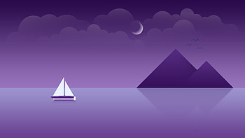 Boat Mountains Minimal , boat, mountains, minimalism, minimalist, artist, artwork, digital-art HD wallpaper