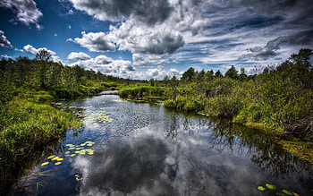 sky reflection, rivers, skys HD wallpaper