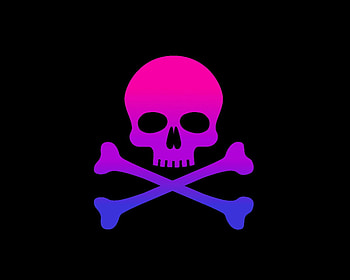 Skull Flat, purple, pink, black, skull, flat, labrano, gizzzi HD wallpaper