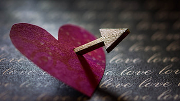 ♡, arrow, heart, letters, macro HD wallpaper
