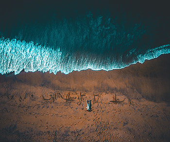 Nature, View From Above, Shore, Bank, Ocean, Human, Person, Surf, dom HD wallpaper