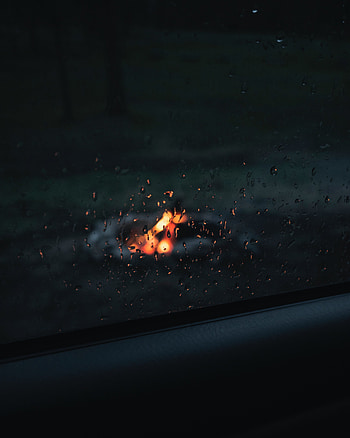 Fire, Bonfire, Drops, Macro, Wet, Blur, Smooth, Glass HD phone wallpaper