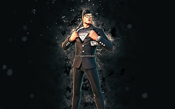 Shadow Superman Pose, , white neon lights, Fortnite Battle Royale, Fortnite characters, Shadow Superman Pose Skin, Fortnite, Shadow Superman Pose Fortnite HD wallpaper