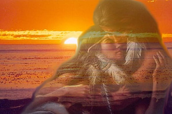 Lover Spirits, abstract, fantasy, nature, sunset, ocean, beach HD wallpaper