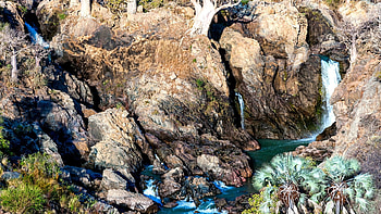 Waterfall wonder, Natural boundary, Namibian-Angolan junction, Majestic scenery HD wallpaper